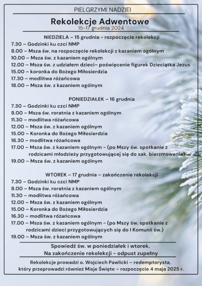 Rekolekcje adwentowe 2024