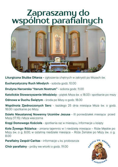 Zapraszamy do wspólnot parafialnych