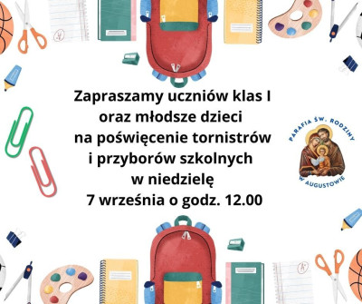 Poświęcenie przyborów szkolnych