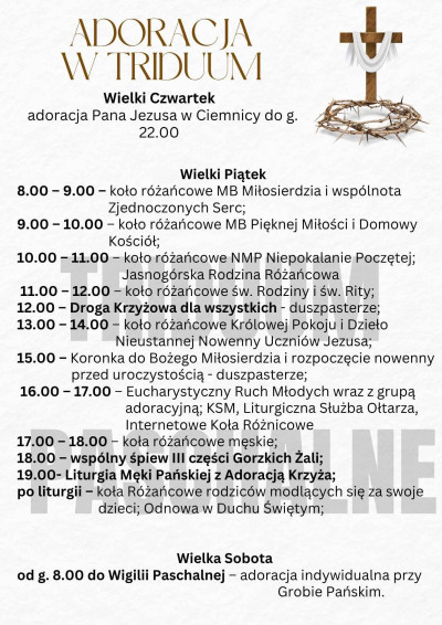 Adoracja w czasie Triduum Paschalnego