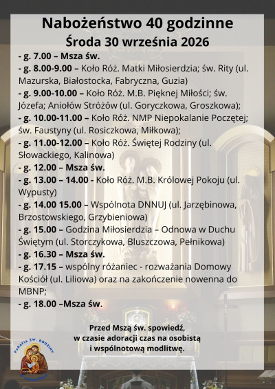 Prządek nabożeństwa 40-godzinnego