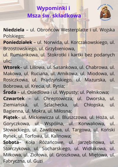 Wypominki i Msza św. składkowa